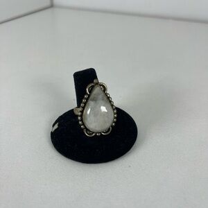 Elegant Teardrop White Stone Ring